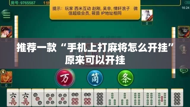 推荐一款“手机上打麻将怎么开挂”原来可以开挂