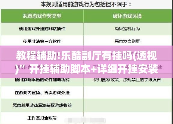 教程辅助!乐酷副厅有挂吗(透视)	”开挂辅助脚本+详细开挂安装教程