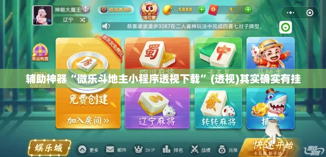 辅助神器“微乐斗地主小程序透视下载”(透视)其实确实有挂