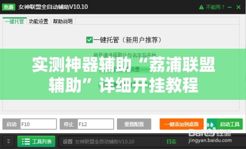 实测神器辅助“荔浦联盟辅助”详细开挂教程