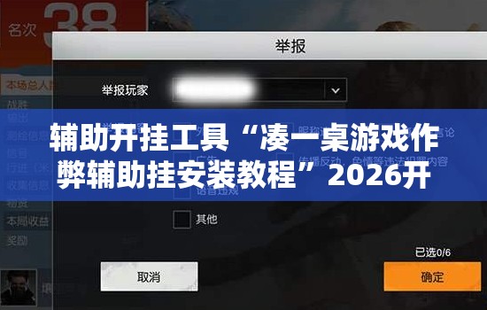 辅助开挂工具“凑一桌游戏作弊辅助挂安装教程”2026开挂教程步骤