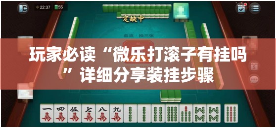 玩家必读“微乐打滚子有挂吗	”详细分享装挂步骤