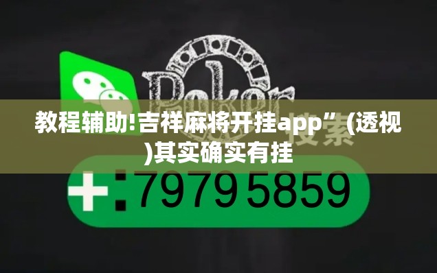 教程辅助!吉祥麻将开挂app”(透视)其实确实有挂
