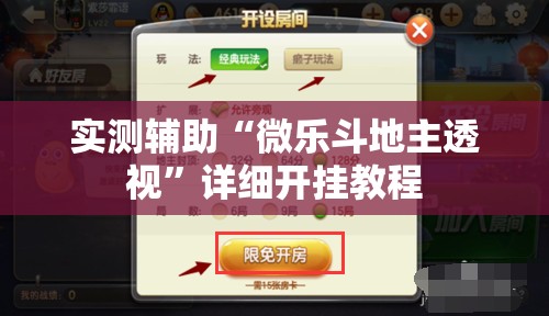 实测辅助“微乐斗地主透视	”详细开挂教程
