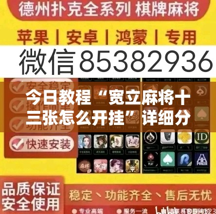今日教程“宽立麻将十三张怎么开挂	”详细分享装挂步骤