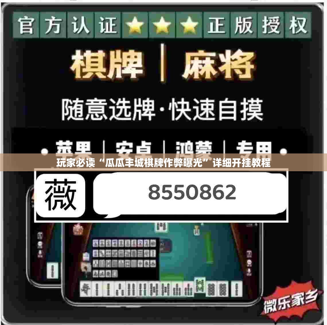 玩家必读“瓜瓜丰城棋牌作弊曝光”详细开挂教程