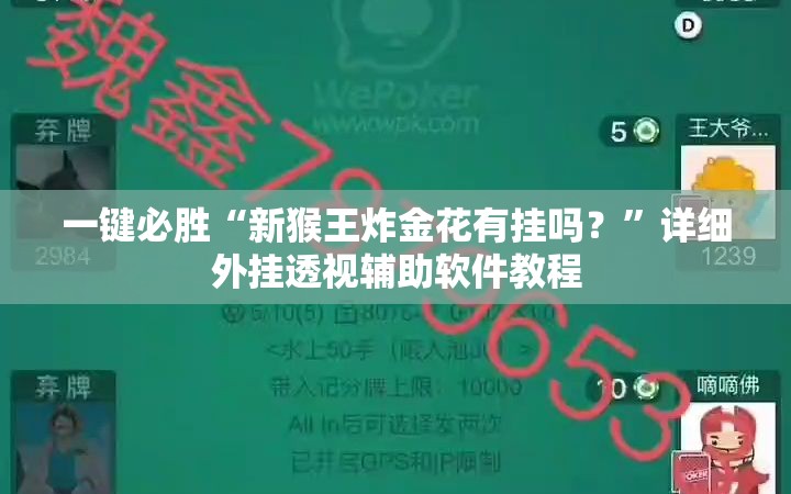 一键必胜“新猴王炸金花有挂吗？”详细外挂透视辅助软件教程