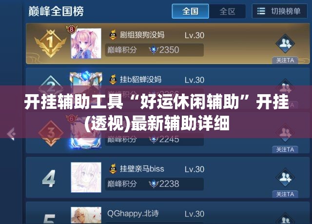 开挂辅助工具“好运休闲辅助”开挂(透视)最新辅助详细