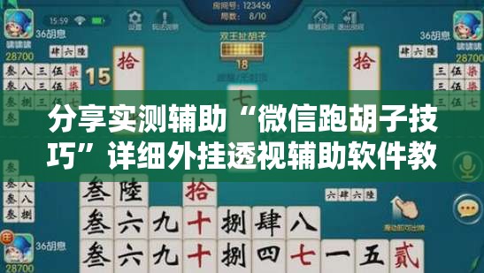 分享实测辅助“微信跑胡子技巧”详细外挂透视辅助软件教程