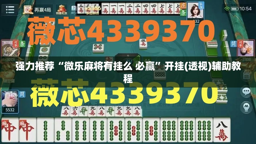 强力推荐“微乐麻将有挂么 必赢”开挂(透视)辅助教程