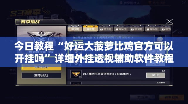今日教程“好运大菠萝比鸡官方可以开挂吗	”详细外挂透视辅助软件教程