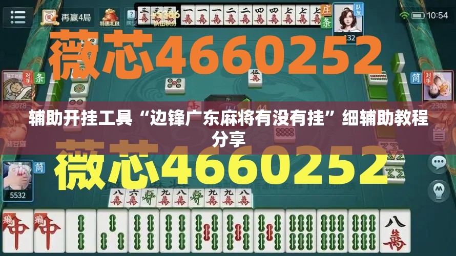 辅助开挂工具“边锋广东麻将有没有挂”细辅助教程分享