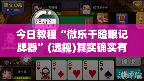 今日教程“微乐干瞪眼记牌器	”(透视)其实确实有挂