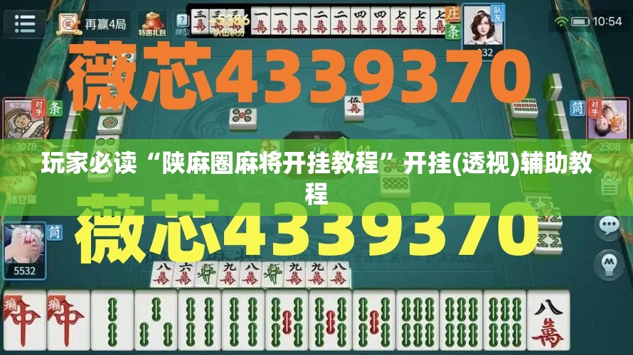 玩家必读“陕麻圈麻将开挂教程”开挂(透视)辅助教程