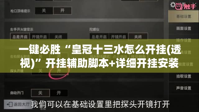 一键必胜“皇冠十三水怎么开挂(透视)”开挂辅助脚本+详细开挂安装教程