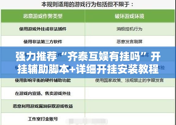 强力推荐“齐泰互娱有挂吗”开挂辅助脚本+详细开挂安装教程
