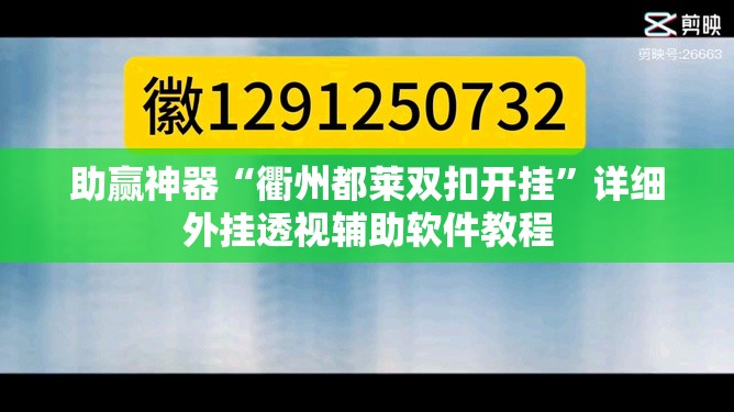 助赢神器“衢州都莱双扣开挂”详细外挂透视辅助软件教程