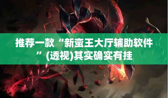 推荐一款“新蛮王大厅辅助软件”(透视)其实确实有挂