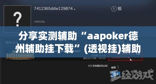 分享实测辅助“aapoker德州辅助挂下载”(透视挂)辅助下载教程