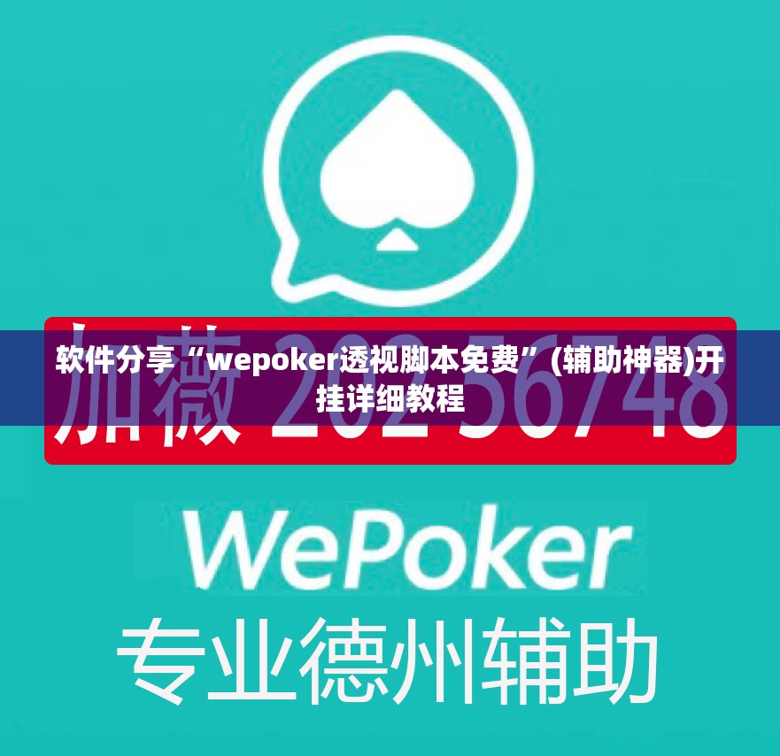 软件分享“wepoker透视脚本免费”(辅助神器)开挂详细教程