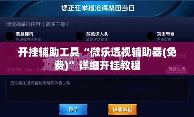 开挂辅助工具“微乐透视辅助器(免费)”详细开挂教程