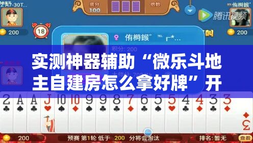 实测神器辅助“微乐斗地主自建房怎么拿好牌”开挂详细教程
