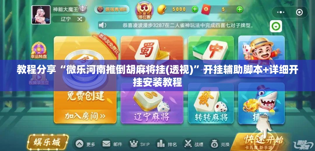 教程分享“微乐河南推倒胡麻将挂(透视)”开挂辅助脚本+详细开挂安装教程