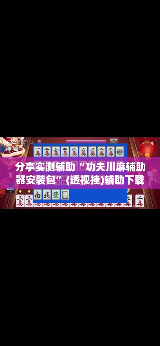 分享实测辅助“功夫川麻辅助器安装包	”(透视挂)辅助下载教程