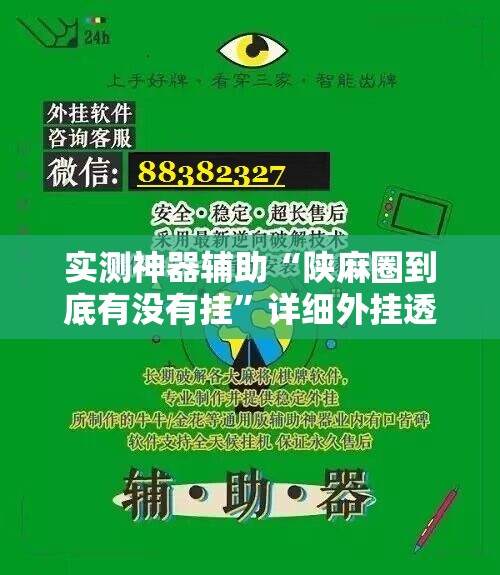 实测神器辅助“陕麻圈到底有没有挂”详细外挂透视辅助软件教程