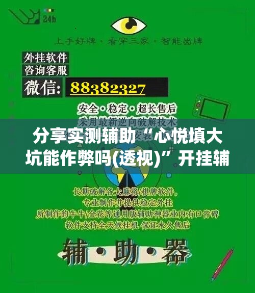 分享实测辅助“心悦填大坑能作弊吗(透视)	”开挂辅助脚本+详细开挂安装教程