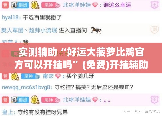 实测辅助“好运大菠萝比鸡官方可以开挂吗”(免费)开挂辅助教学(最新辅助开挂教程)