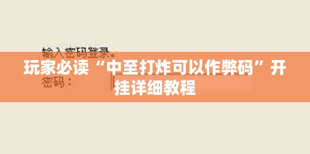 玩家必读“中至打炸可以作弊码”开挂详细教程