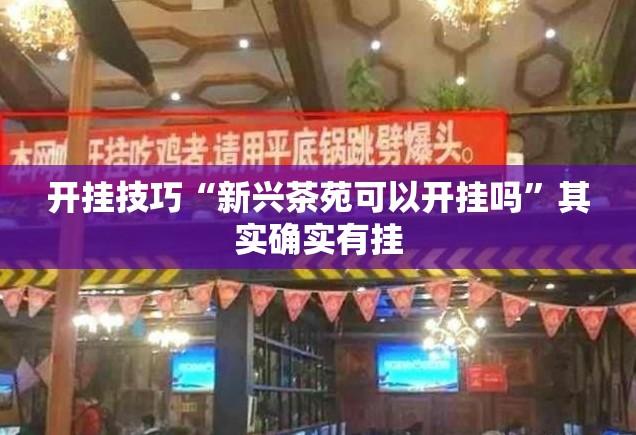 开挂技巧“新兴茶苑可以开挂吗”其实确实有挂