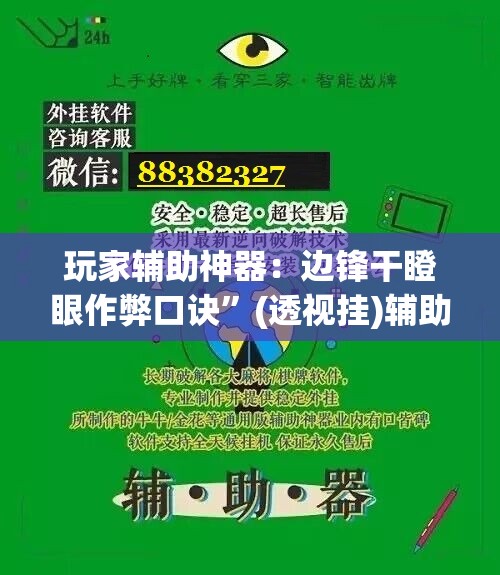 玩家辅助神器：边锋干瞪眼作弊口诀”(透视挂)辅助下载教程