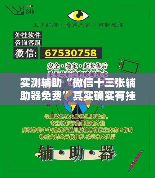 实测辅助“微信十三张辅助器免费”其实确实有挂