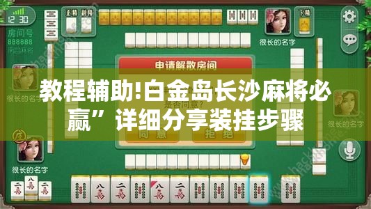 教程辅助!白金岛长沙麻将必赢	”详细分享装挂步骤