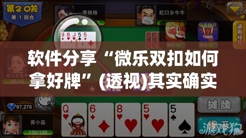 软件分享“微乐双扣如何拿好牌	”(透视)其实确实有挂