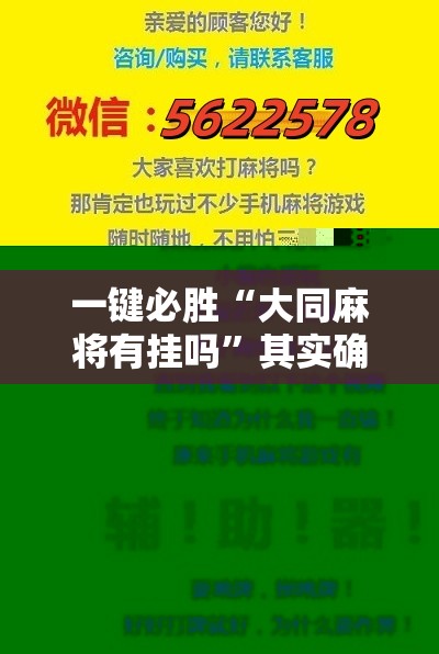 一键必胜“大同麻将有挂吗	”其实确实有挂