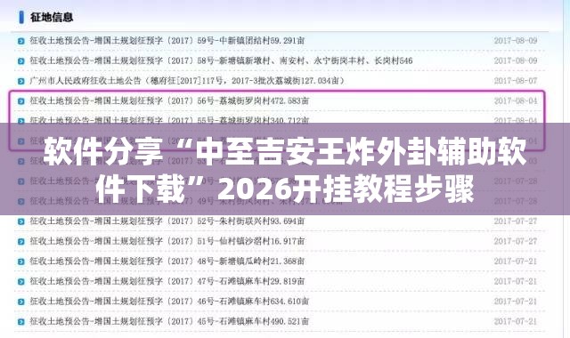 软件分享“中至吉安王炸外卦辅助软件下载”2026开挂教程步骤
