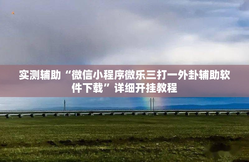 实测辅助“微信小程序微乐三打一外卦辅助软件下载”详细开挂教程