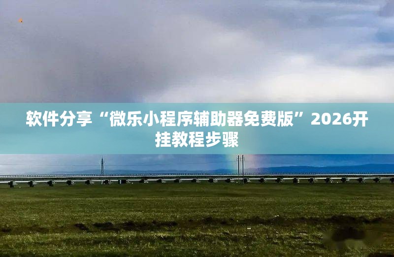 软件分享“微乐小程序辅助器免费版”2026开挂教程步骤
