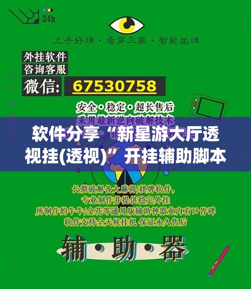 软件分享“新星游大厅透视挂(透视)	”开挂辅助脚本+详细开挂安装教程