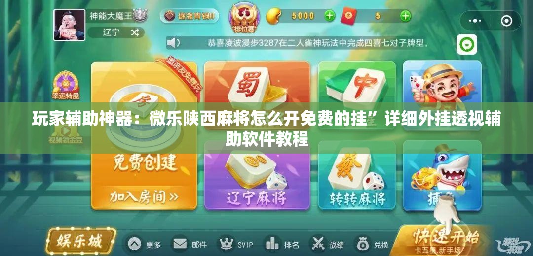 玩家辅助神器：微乐陕西麻将怎么开免费的挂”详细外挂透视辅助软件教程