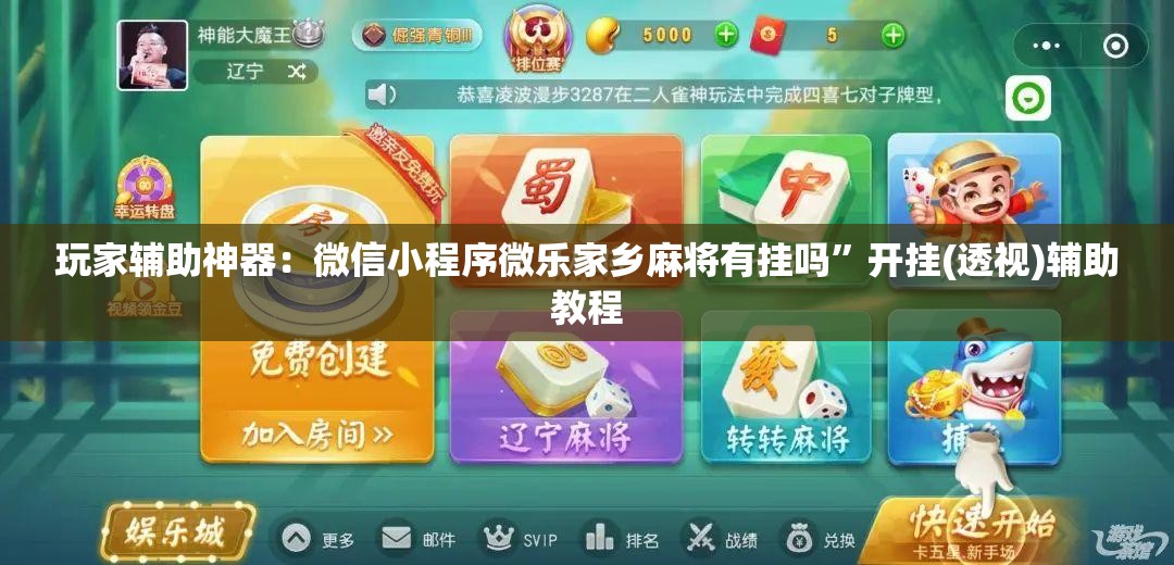 玩家辅助神器：微信小程序微乐家乡麻将有挂吗”开挂(透视)辅助教程