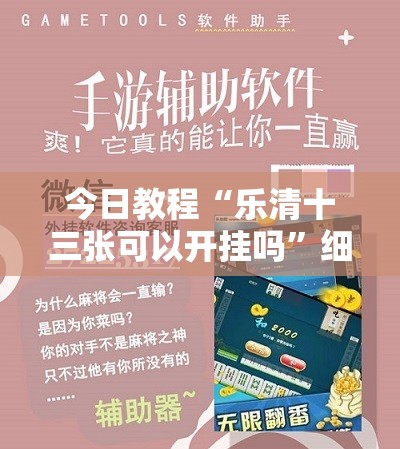 今日教程“乐清十三张可以开挂吗”细辅助教程分享
