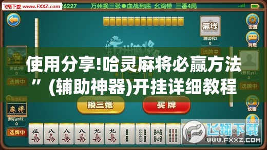 使用分享!哈灵麻将必赢方法”(辅助神器)开挂详细教程