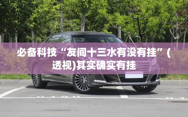 必备科技“友间十三水有没有挂”(透视)其实确实有挂