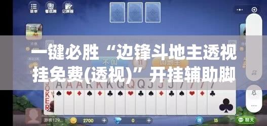 一键必胜“边锋斗地主透视挂免费(透视)	”开挂辅助脚本+详细开挂安装教程