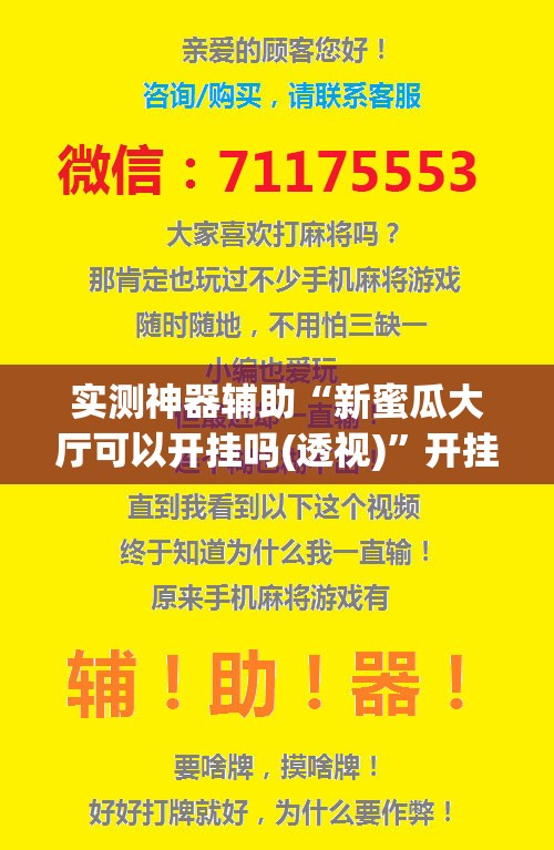 实测神器辅助“新蜜瓜大厅可以开挂吗(透视)	”开挂辅助脚本+详细开挂安装教程