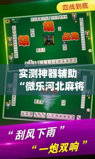 实测神器辅助“微乐河北麻将破解器”开挂(透视)辅助教程
